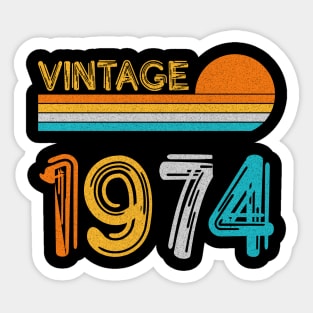 Vintage 1974 Happy 49th Birthday Retro Sticker